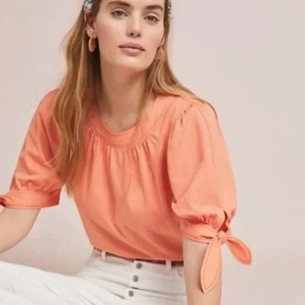 ANTHROPOLOGIE Rialto Sleeve Button Back Detail Blouse Women’s Size Medium